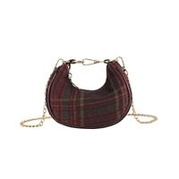 Women's Crossbody Bag Hobo Bag Nylon Daily Chain Lightweight Geometric Black / White Red Brown Lightinthebox