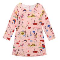 Cartoon Printed Girls Party Dress - thumbnail