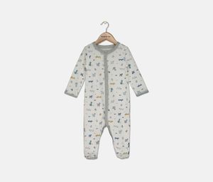 Baby Boys 1-Pc. Dog-Print Cotton Footed Pajamas  Ivory/Gray Combo