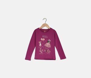 Kids Girls Good To Be A Princess Long Sleeve Top  Purple