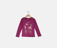 Kids Girls Good To Be A Princess Long Sleeve Top  Purple - thumbnail