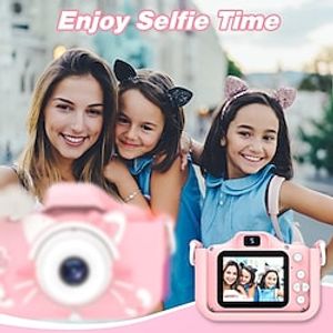 Upgrade Kids Selfie Camera - Birthday Gifts for Girls and Boys Portable Toy for 6-12 Year Old - Kids Selfie Camera Anti-Drop 20.0MP Dual Video Camcorder - 2.0 Inches Screen  SD Card 32GB Lightinthebox