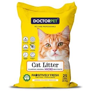 Doctor Pet Super Clumping Micro Bentonite Cat Litter - Lemon Scented - 25L