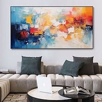 Handmade Oil Painting Canvas Wall Art Decoration Horizontal Modern Colorful Abstract for Home Decor Rolled Frameless Unstretched Painting Lightinthebox Handmade Oil Painting Canvas Wall Art Decoration Horizontal Modern Colorful Abstract for Home Decor Rolled Frameless Unstretched Painting Lightinthebox