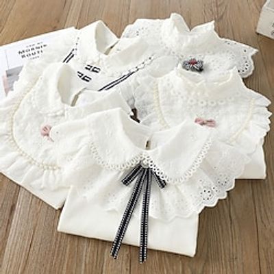 Kids Girls' T shirt Solid Color School non-printing Long Sleeve Hollow Out Active 7-13 Years Fall Model 1001-A Model 1001-C Model 1001-D Lightinthebox