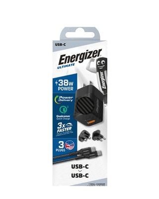 Energizer Wall Charger PD QC3.0 Multi Plug 38W with USB-C Cable Black