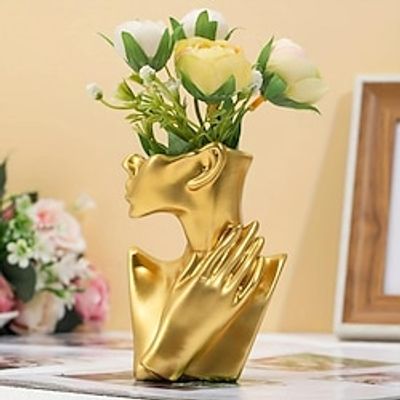 Golden Human Body Vase Decorative Ornament, Modern Nordic Style Flower Vase For Home Living Room Office Book Shelf Decor Lightinthebox
