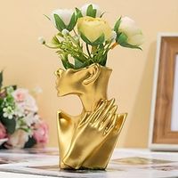 Golden Human Body Vase Decorative Ornament, Modern Nordic Style Flower Vase For Home Living Room Office Book Shelf Decor Lightinthebox - thumbnail