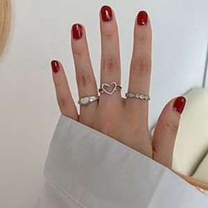 925 sterling silver japanese and korean version of the retro love open ring female index finger ins tide net red sweet hip hop ring student Lightinthebox