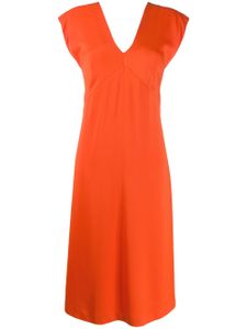 Joseph sleeveless flared midi dress - ORANGE