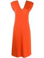 Joseph sleeveless flared midi dress - ORANGE