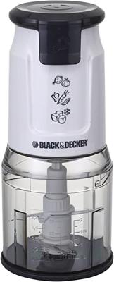 Black+Decker 500W Dual Blade Vertical Chopper With Ice Crusher, White, FC300-B5