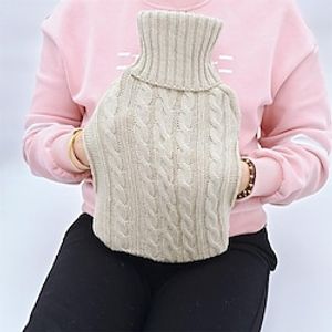 Double-handed Large Warm Water Bag Plush Knitted Cover Rubber Hot Water Bag Water Injection Explosion-proof Hand Waist Leg Warmer Lightinthebox