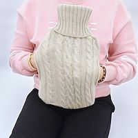 Double-handed Large Warm Water Bag Plush Knitted Cover Rubber Hot Water Bag Water Injection Explosion-proof Hand Waist Leg Warmer Lightinthebox - thumbnail