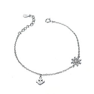 new original design ship rudder sterling silver bracelet ladies korean fashion ship anchor bracelet silver hand jewelry manufacturer Lightinthebox