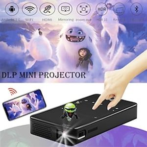 S90 DLP Mini Projector Built-in speaker Mini Handheld Pocket Portable WIFI Projector Keystone Correction FWVGA (854x480) 60 lm Other  Android 9.0 Compatible with iOS and Android HDMI Lightinthebox