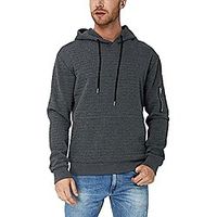 Men's Sweatshirt Hoodie Pullover Long Sleeve Athletic Casual Fleece Zip Drawstring Plaid Hooded Shirts With Pocket Darkgray Lightinthebox - thumbnail