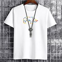 Men's Unisex Tee T shirt Hot Stamping Graphic Prints Animal Plus Size Print Short Sleeve Casual Tops Cotton Basic Fashion Designer Big and Tall White Black Khaki miniinthebox - thumbnail