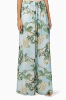 Floral Chiffon Wide-Leg Pants - thumbnail