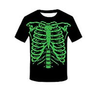 Inspired by Halloween Skull Anime Cartoon 100% Polyester Print Harajuku Graphic Kawaii T-shirt For Women's Men's Unisex Couple's miniinthebox - thumbnail