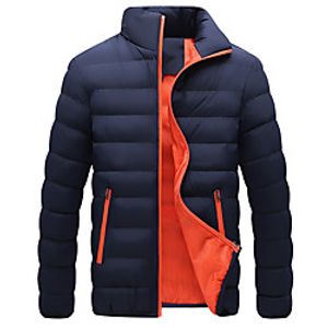 Men's Sports Puffer Jacket Hiking Down Jacket Hiking Windbreaker Winter Outdoor Thermal Warm Windproof Lightweight Breathable Outerwear Trench Coat Top Skiing Fishing Climbing Cai Lan Black Dark Blue Lightinthebox