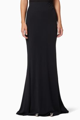 Long Flared Skirt in Wool