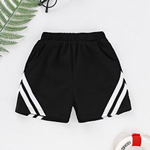 Kids Toddler Boys' Shorts Black Striped Print Active 2-8 Years Lightinthebox
