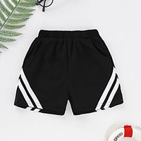 Kids Toddler Boys' Shorts Black Striped Print Active 2-8 Years Lightinthebox - thumbnail