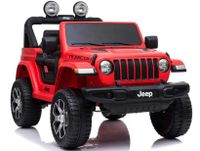 Megastar Electric Ride On 12V Licensed Wrangler Jeep For Kids, Red - MKSX2025- Red (UAE Delivery Only)