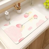 Thick Mats for Kitchen Counter Coffee Bar Mat Hide Stain Anti Absorbent Dish Drying Pad for Kitchen Counter, Floral Coffee Bar Decor Coffee Machine Mat Lightinthebox - thumbnail