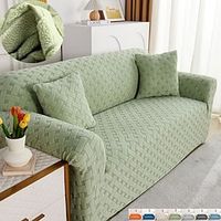 Stretch Sofa Cover Slipcover Jacquard Elastic Sectional Couch Armchair Loveseat 4 or 3 Seater L Shape Grey Botanical Plants Soft Durable Washable Lightinthebox - thumbnail