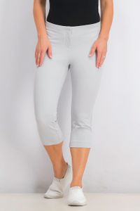 Womens Petites Faux Pockets Comfort Waist Capri Pants  New City Silver