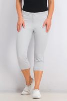 Womens Petites Faux Pockets Comfort Waist Capri Pants  New City Silver - thumbnail