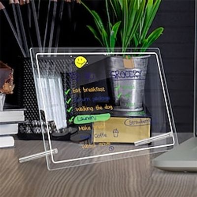 1PC Transparent Writing Board Home Supply Household Acrylic Memo Clear Sheet School Note Office Desktop miniinthebox