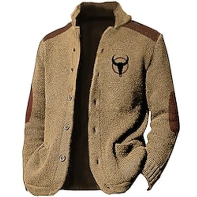 Cow Retro Vintage Men's Knitting Print Cardigan Sweater Knitwear Outdoor Daily Vacation Long Sleeve Turndown Sweaters Blue Brown Green Fall Winter S M L Sweaters Lightinthebox Cow Retro Vintage Men's Knitting Print Cardigan Sweater Knitwear Outdoor Daily Vacation Long Sleeve Turndown Sweaters Blue Brown Green Fall Winter S M L Sweaters Lightinthebox