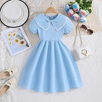 Kids Girls' Dress Solid Color Short Sleeve Party Outdoor Casual Fashion Daily Polyester Summer Spring 2-13 Years Lightinthebox