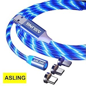ASLING Luminous Series  USB TO Lightning / TYPE C / Micro USB Magnetic Fast Charging Cable for iPhone Samsung Xiaomi Huawei miniinthebox