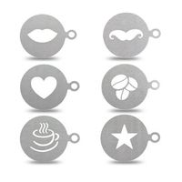 KCASA KC-LM01 1 Pc Stainless Steel Coffee Pattern Template Stencils Cappuccino Latte Art Mold Tools