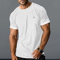 Men's T shirt Tee Waffle Shirt Solid Color Crew Neck Causal Short Sleeve Front Pocket Clothing Apparel Daily Sport Designer Lightinthebox