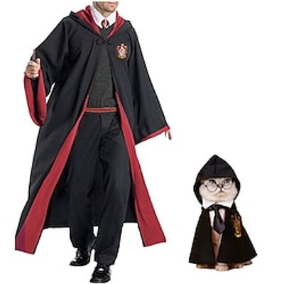 Harry Potter Slytherin Ravenclaw Hufflepuff Cosplay Costume Cloak Men's Boys Dog's Movie Cosplay Classic  Timeless Black Cloak Halloween Carnival Masquerade Polyester Lightinthebox