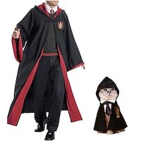 Harry Potter Slytherin Ravenclaw Hufflepuff Cosplay Costume Cloak Men's Boys Dog's Movie Cosplay Classic  Timeless Black Cloak Halloween Carnival Masquerade Polyester Lightinthebox - thumbnail