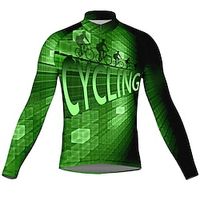 21Grams Men's Cycling Jersey Long Sleeve Bike Top with 3 Rear Pockets Mountain Bike MTB Road Bike Cycling Breathable Quick Dry Moisture Wicking Reflective Strips Green Polyester Spandex Sports Lightinthebox - thumbnail