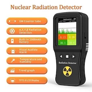 Real-Time Graph Geiger Counter Alpha Beta Gamma X-Ray Nuclear Radiation Detector TFT Rechargeable Temp Humidity Radiation Meter miniinthebox