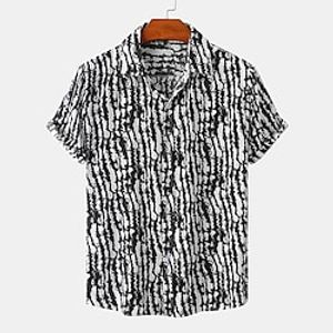 Men's Shirt Summer Hawaiian Shirt Button Up Shirt Casual Shirt Beach Shirt Black  Orange Black White Yellow Dark Navy Short Sleeve Graphic Turndown Daily Vacation Print Clothing Apparel Hawaiian Lightinthebox