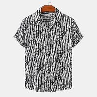 Men's Shirt Summer Hawaiian Shirt Button Up Shirt Casual Shirt Beach Shirt Black  Orange Black White Yellow Dark Navy Short Sleeve Graphic Turndown Daily Vacation Print Clothing Apparel Hawaiian Lightinthebox - thumbnail