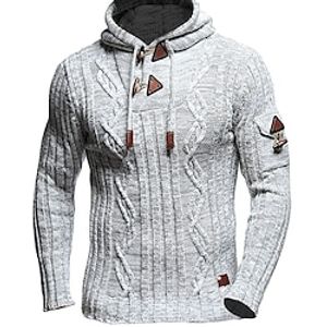 Men's Sweater Cardigan Pullover Sweater Jumper Sweater Hoodie Turtleneck Sweater Cable Knit Regular Knitted Plain Crew Neck Keep Warm Modern Contemporary Daily Wear Going out Clothing Apparel Fall Lightinthebox