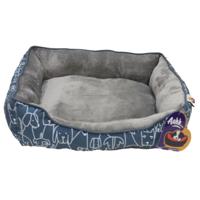 NutraPet Aahh Squarey L50Xw40Xh15Cm Flannel Doggies Love - Blue Grey