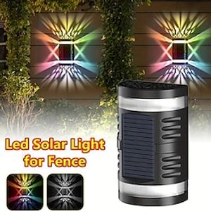 Solar Wall Light Outdoor LED Solar Garden Decor Wall Lights Large Size Solar Fence Lights Waterproof Landscape Lights Step Stair Decks Sunlight for Garden Balcony Courtyard Lightinthebox