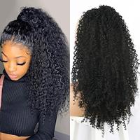 26 Inch Kinky Curly Ponytail Extension for Black Women Drawstring Ponytail Synthetic Long Afro Kinky Ponytail Extension Deep Curly Instant Clip Hair Ponytail Lightinthebox