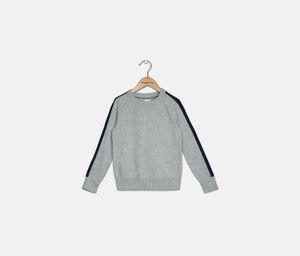 Kids Boys Long Sleeve Colorblock Sweater  Grey/Navy